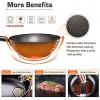 Anyfish Carbon Steel Wok Pan 12.5 Woks and Stir Fry Pans with Lid No Chemical Coated Chinese Wok Flat Bottom Wok Set with 8 Utensils Cookware Accessories for All Stoves