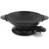 Aroma Housewares AEW-306 Electric Wok with Tempered Glass Lid Easy Clean Nonstick Cooking Chopsticks Tempura and Steaming Racks Professional Model Black