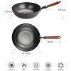 Bielmeier Wok Pan 12.5 Woks and Stir Fry Pans with lid Carbon Steel Wok with Cookware Accessories Wok with Lid Suits for all StovesFlat Bottom Wok