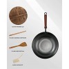 Bielmeier Wok Pan 12.5 Woks and Stir Fry Pans with lid Carbon Steel Wok with Cookware Accessories Wok with Lid Suits for all StovesFlat Bottom Wok