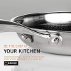 Black Cube Hybrid Stainless Steel Frying Pan with Nonstick Coating Oven-Safe Cookware 8 Inches