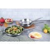 Commercial 3-Piece Stainless Steel Aluminum-Clad Fry Pan Set with 8 9 1 2 and 12 Pan