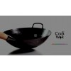 Craft Wok Traditional Hand Hammered Carbon Steel Pow Wok with Wooden and Steel Helper Handle 14 Inch Round Bottom 731W88