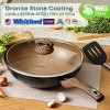 Ecowin Wok Pan with Lid 12-inch Nonstick Stir Fry Pan with Granite Coating Scratch-resistant 100% Free of APEO PFOA Saute Pan for All Stoves Non-slip Bakelite Handle