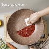 Ecowin Wok Pan with Lid 12-inch Nonstick Stir Fry Pan with Granite Coating Scratch-resistant 100% Free of APEO PFOA Saute Pan for All Stoves Non-slip Bakelite Handle