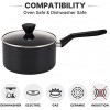 EPPMO Nonstick Hard-Anodized Saucepan with Lid Scratch Resistant PFOA-Free Saucepan with Stay Cool Handle Dishwasher Safe 3.5 QT