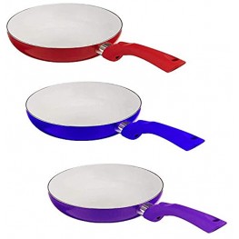 IMUSA USA 7 White Ceramic Nonstick Fry Pan in Assorted Colors Red Blue Purple 7