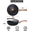 Nonstick Frying Pan with Lid Deep Skillets Nonstick with Lids 11 Inch Nonstick Wok with Lid Derived Non-Stick Coating from Germany Large Capacity Wok Pan APEO PFOA Free