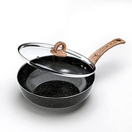 Nonstick Frying Pan with Lid Deep Skillets Nonstick with Lids 11 Inch Nonstick Wok with Lid Derived Non-Stick Coating from Germany Large Capacity Wok Pan APEO PFOA Free