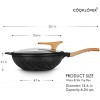 Nonstick Woks And Stir Fry Pans Die-cast Aluminum Scratch Resistant 100% PFOA Free Induction Wok pan with Lid 12.6 Inch Black
