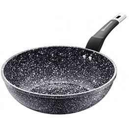 WaxonWare 11 Inch Non Stick Wok & Stir Fry Pan With STONETEC A 100% PTFE PFOA and APEO Free Ceramic Coating & Induction Bottom + Free Table Trivet
