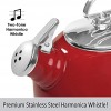 Chantal Tea Kettle Classic Harmonica Whistling Teakettle 1.8 quart Apple Red