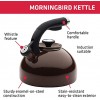 Circulon Morning Bird Whistling Kettle Stovetop Teakettle Tea Pot 2 Quart Chocolate,46323