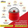 Collapsible Pot Camping Kettle 1.1 Liter with Lid Red Compact Ultra-Lightweight Backpacking Gear BPA-Free Silicone Cookware for Travel RV Boat Adventure Motorcycle Vanlife