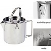 Evaliana 1.2L Stainless Steel Teakettles Outdoor Picnic Camping Kettle Skillet Hiking Foldable Handle