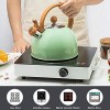 Flantor Tea Kettles Stainless Steel Whistling Teapot 2.5 Quart Whistling Food Grade Stainless Steel Teapot Stovetop Water Kettle Whistling Tea Kettles with Anti-heat Silicone Handle