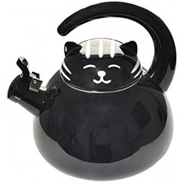 HOME-X Black Cat Whistling Tea Kettle Cute Animal Teapot Kitchen Accessories