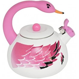 HOME-X Pink Flamingo Whistling Tea Kettle Animal Teapot Kitchen Accessories and Décor