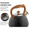 INIBUD Tea Kettle 3.7 Quart Whistling Kettle Food Grade Stainless Steel Teapot for Stovetops Induction Pumpkin Shape
