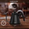 pentaQ Pour Over Coffee Kettle with Thermometer 40oz 1.2l Premium Stainless Steel Gooseneck Stovetop Tea Kettle for Drip Coffee French Press and Tea. Insulated Ergonomic Handle