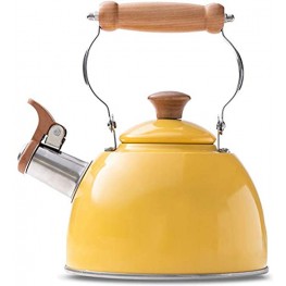 ROCKURWOK Tea Kettle Stovetop Whistling Teapot 1.6-Quart Stainless Steel Yellow