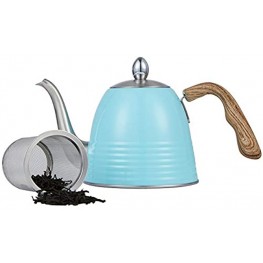 Stainless Steel Tea Kettle with Thermometer Gooseneck Thin Spout for Pour Over Coffee Pot Works on Stovetop