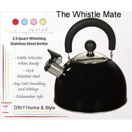 Stainless Steel Whistling Kettle 2.5qt 2.37l Hot Water Tea Stovetop Black