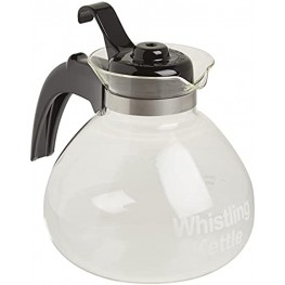 Stovetop Tea Kettle Whistling Borosilicate Glass 12-Cup
