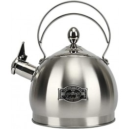 Tea Kettle 2.6 Quart Tea Kettles Stovetop Whistling Teapot Stainless Steel Tea Pots for Stove Top Whistle Tea Pot Silver