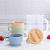 UDOIT Unbreakable Wheat Straw Kettle Set with 4 Multicolor Cups for Kids Children Toddler Adult Lightweight Natural Reusable Drinking Mugs for Coffee Tea Cool Water Milk Juice BPA free