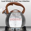 Whistling Tea Kettle for Stove Top,2.7 Quart Teapot for Stovetop Stainless Steel Whistle Stove Kettle with Anti-Hot Wood Pattern Handle,Induction Cooktop Water Tea Pot for All Heat Resources