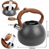Whistling Tea Kettle for Stove Top,2.7 Quart Teapot for Stovetop Stainless Steel Whistle Stove Kettle with Anti-Hot Wood Pattern Handle,Induction Cooktop Water Tea Pot for All Heat Resources