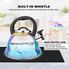 Whistling Tea Kettle for Stovetop 3.5L Stainless Steel Tea Pot with Cool Ergonomic Folding Handle Rainbow Induction Kettles for Boiling Water Mirror Finish
