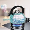 Whistling Tea Kettles AIDEA 2.3 Quart Ceramic Tea Kettle for Stovetop Induction Enameled Interior Tea Pot for Anti-Rust Audible Whistling Hot Water Kettle for Kitchen Easter Gift -Turquoise