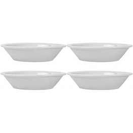 Home Essentials 15245 Fiddle and Fern Round Mini Bakers Set of 4 5-inch Diameter White