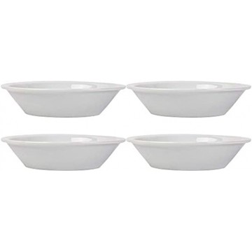 Home Essentials 15245 Fiddle and Fern Round Mini Bakers Set of 4 5-inch Diameter White