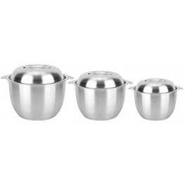 Kitchen Stainless Steel Storage Pot S M LOptional Nesting Bowls with Lids for Instant Programmable Food Preparation Fruit Salad Camping StorageS