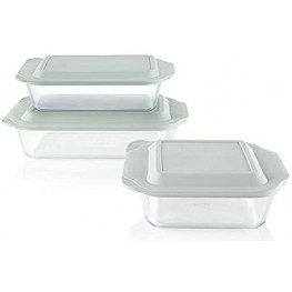 Pyrex Deep Baking Dish Set 6-Piece BPA-Free Lids