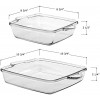 Red Co. Square Clear Glass Casserole Baking Dish with Side Handles 2 and 3 Quart Two Piece Set 13 and 10.5
