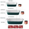 Asahijade Ceramic Bakeware Sets 3 Pcs Casserole Dishes Non-stick Lasagna Pans Rectangular Baking Dish Set for Cooking Cake Dinner Kitchen Banquet and Daily Use 13.1X9.8” Peacock Green