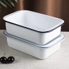 Bakeware Nonstick Steel Roaster Enameled Cast Iron Baking Pan With Lid Baking Dish 10.5 by 6.5 inch Blue