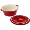 Cuisinart Chef's Classic Ceramic Bakeware-3 Quart Round Covered Baker Red