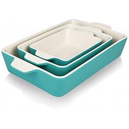 Gohearin Rectangular Ceramic Baking Pans Baking Dishes for Oven Pans Set Baking Set for Pizza Bread Pasta Lasagna Chicken Roast Beef Vegetables Food Heating and Storage
