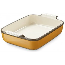 LIFVER Baking Dish 15" Large Lasagna Pan Deep Baking Dishes for Oven Casserole Dish for Cooking Cake Rectangular Bakeware with Handle,Ceramic,120 OZ 3.8 Quart