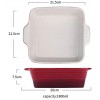 LOVECASA Stoneware Baking Dish Baking Pan for Casserole Dish 1.9 Quart Square Brownie Pan with Double Handle Lasagna Pans Bakeware Set for Cooking 8”x 8” x 2.9'' Baker Red