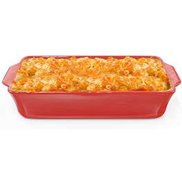 Modern Ceramic Bakeware Dish 9x13” – Quality Stoneware Made in Portugal Large Casserole Dish for Baking & Cooking – Oven & Freezer Safe – Individual Serving Rectangular Baking Pan for Cakes Lasagna & More Red