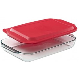 Pyrex 4.8-qt Oblong Baking Dish with Red Lid