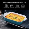 Rectangular Baking Dish Turkey Baking Pan Jemirry Porcelain Bakeware for Oven Cooking Kitchen Cake Banquet and Daily Use- Light Blue