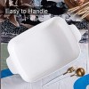 Rectangular Baking Dish Turkey Baking Pan Jemirry Porcelain Bakeware for Oven Cooking Kitchen Cake Banquet and Daily Use- Light Blue