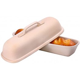 Superstone Covered Baker,Unglazed stoneware bakeware ,Square Bread Porcelain Baking Pan,Bakes Italian Bread with Light Crumb and Crusty Crust 15.3 5.97 in